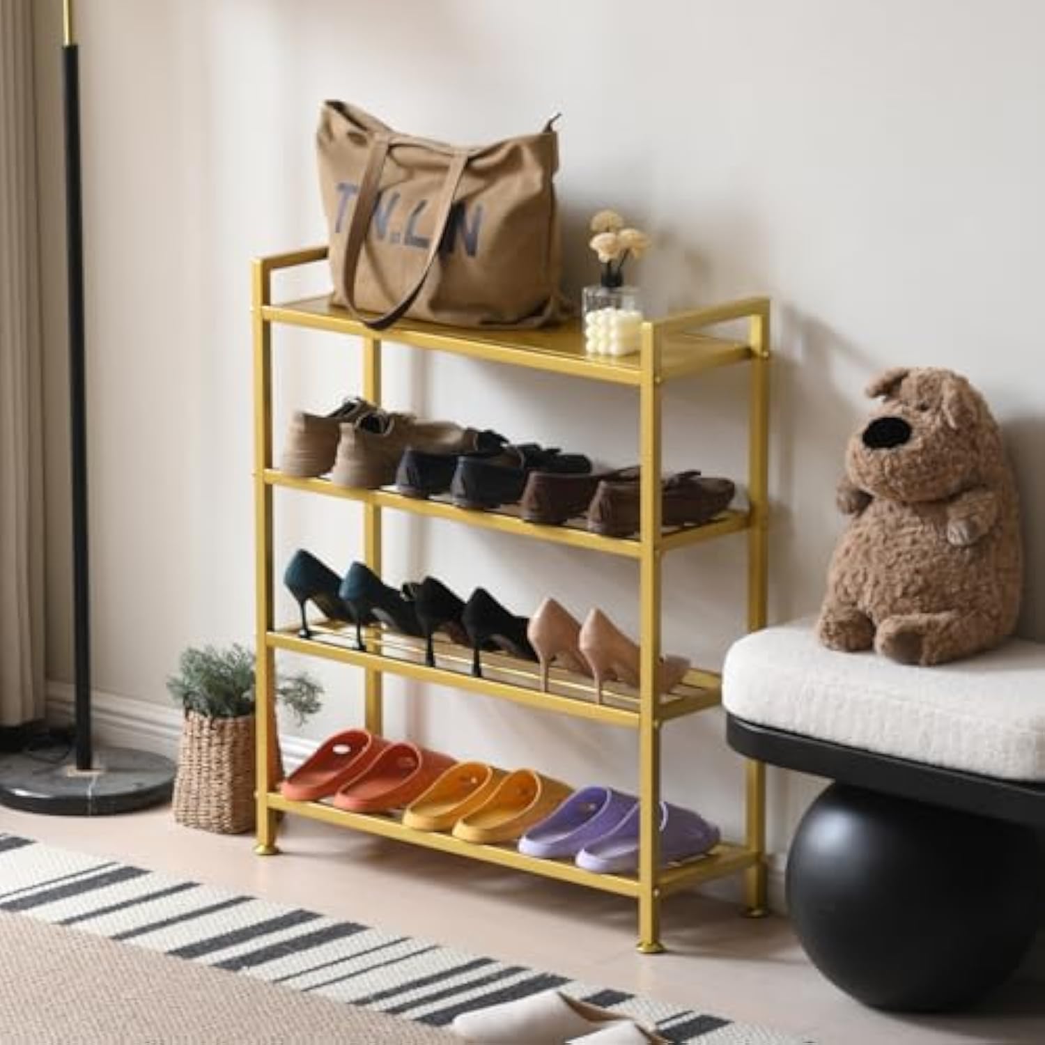 家庭の廊下のための多層金属家庭用靴ラック