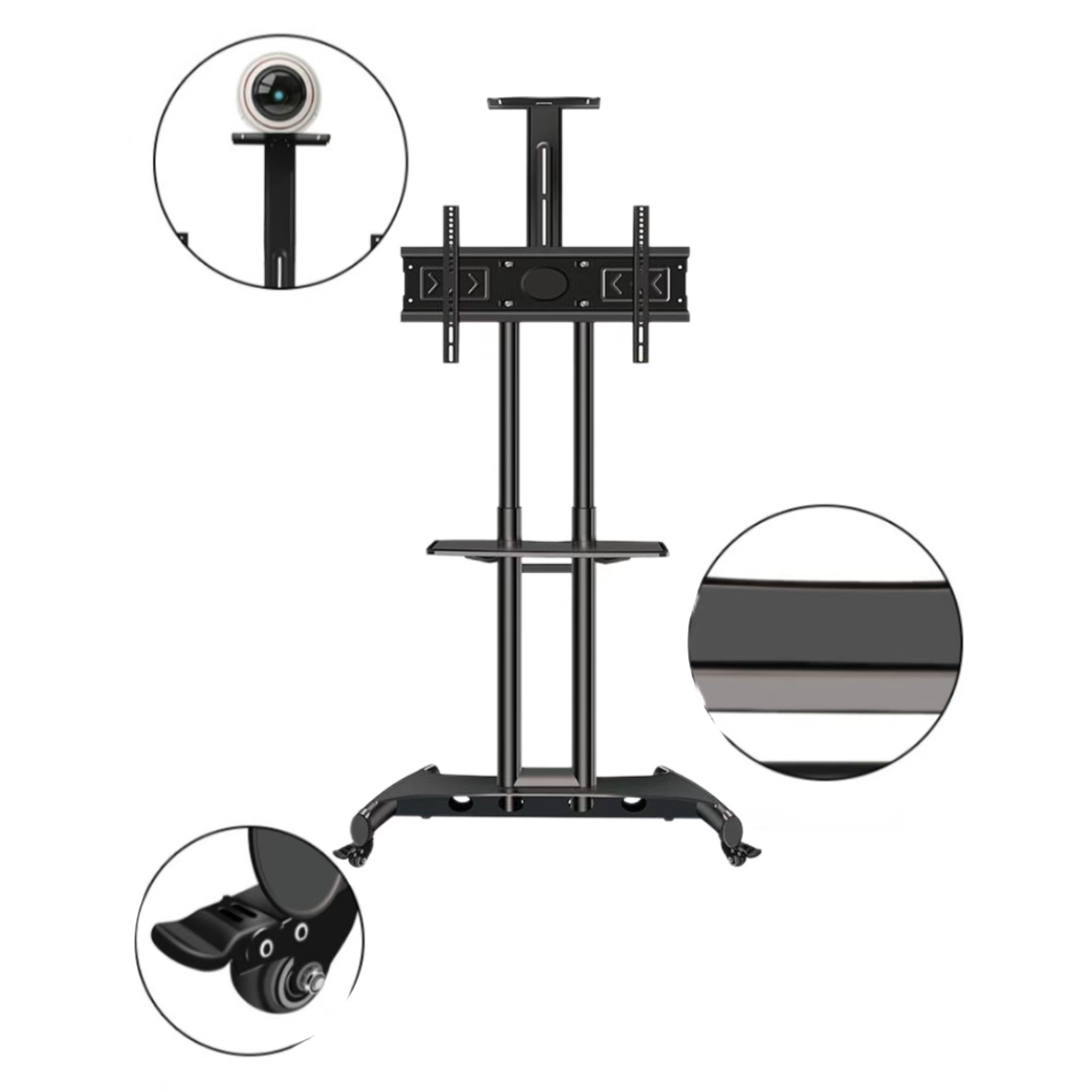 金属調整可能な取り外し可能なテレビは、車輪付きスタンド