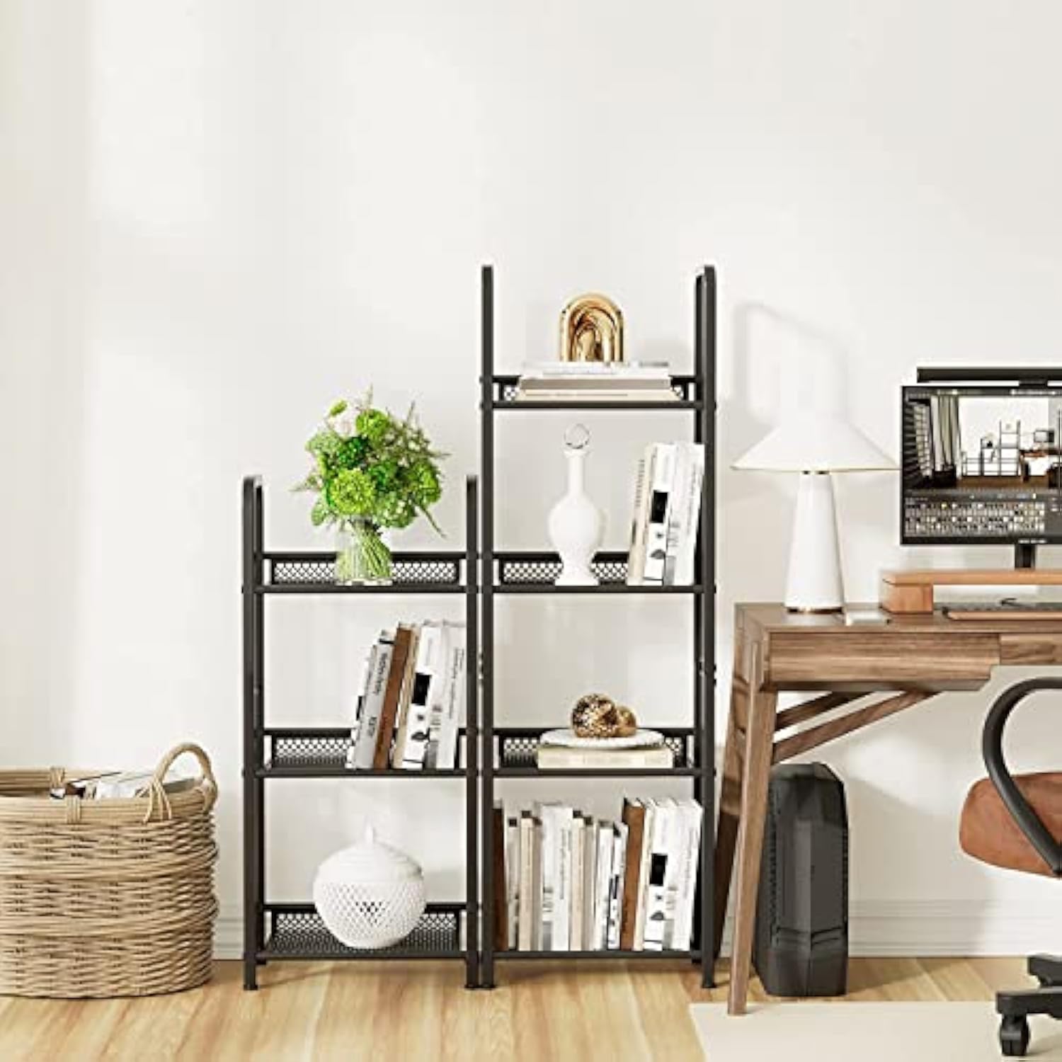 自立収納ラックリビングルームのための金属の本棚