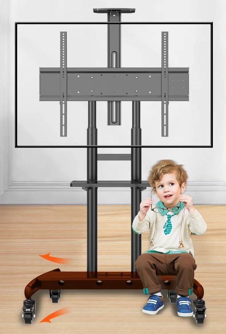 金属調整可能な取り外し可能なテレビは、車輪付きスタンド