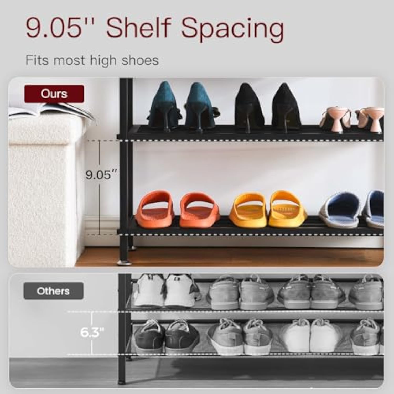 家庭の廊下のための多層金属家庭用靴ラック