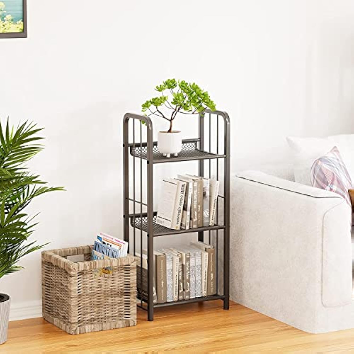 自立収納ラックリビングルームのための金属の本棚