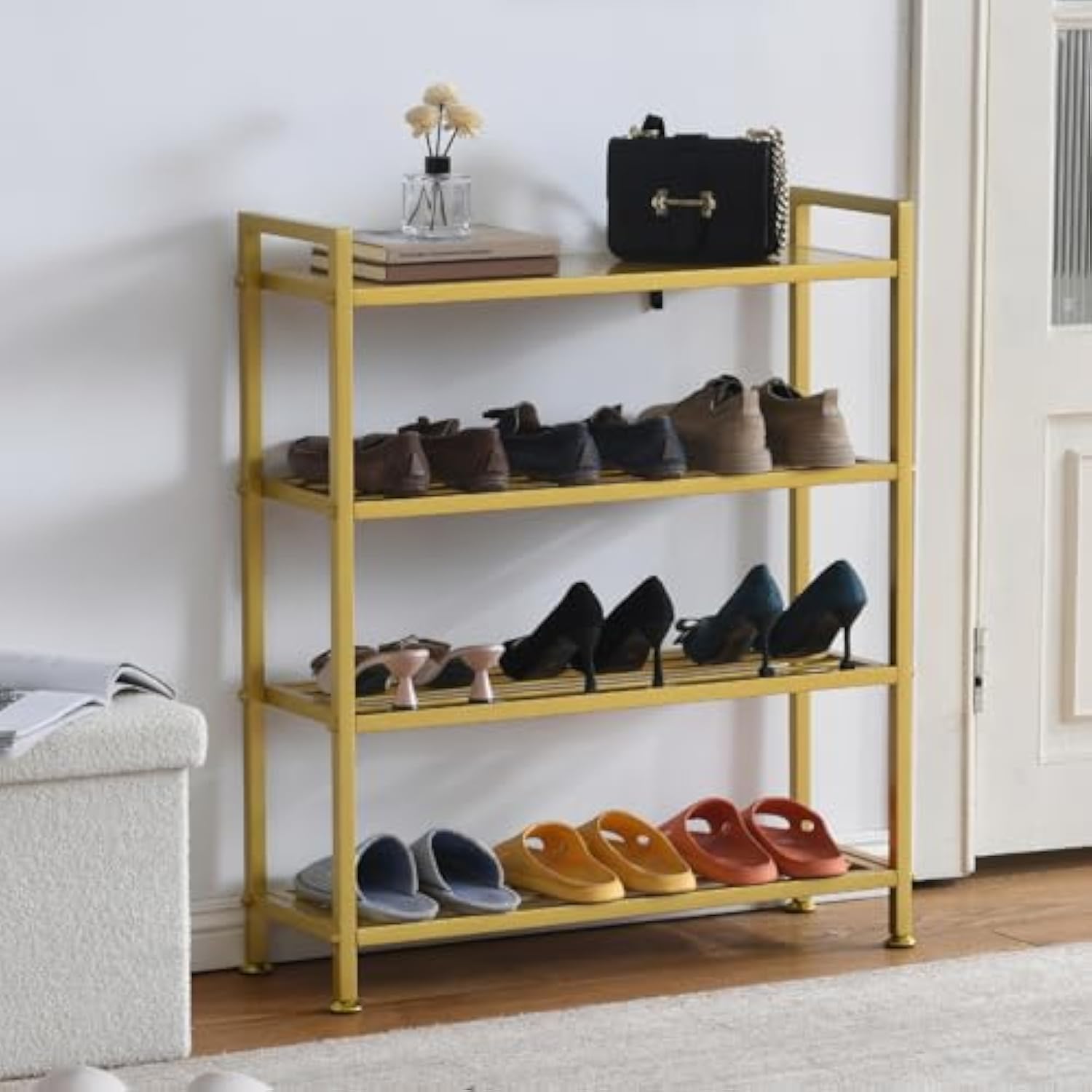 家庭の廊下のための多層金属家庭用靴ラック