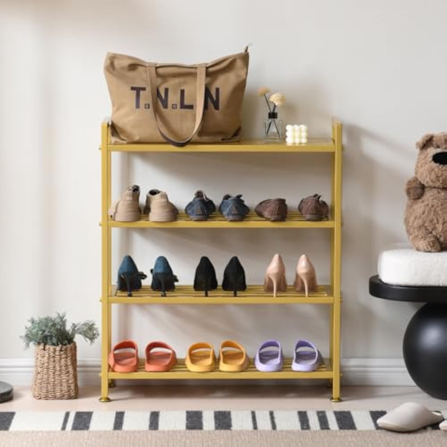 家庭の廊下のための多層金属家庭用靴ラック