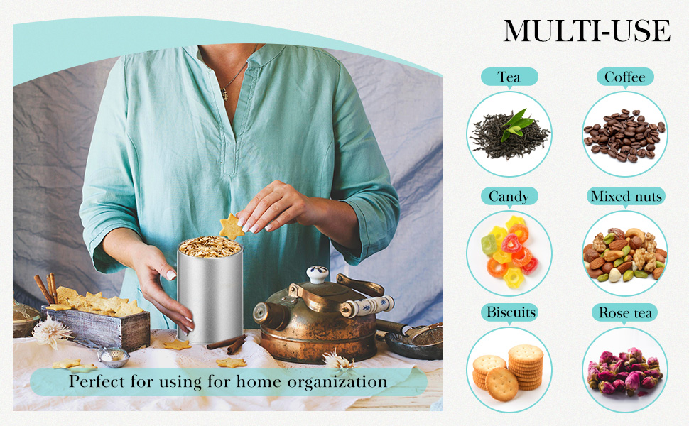 空の小さな丸い金属製のコーヒー缶は、紅茶用です