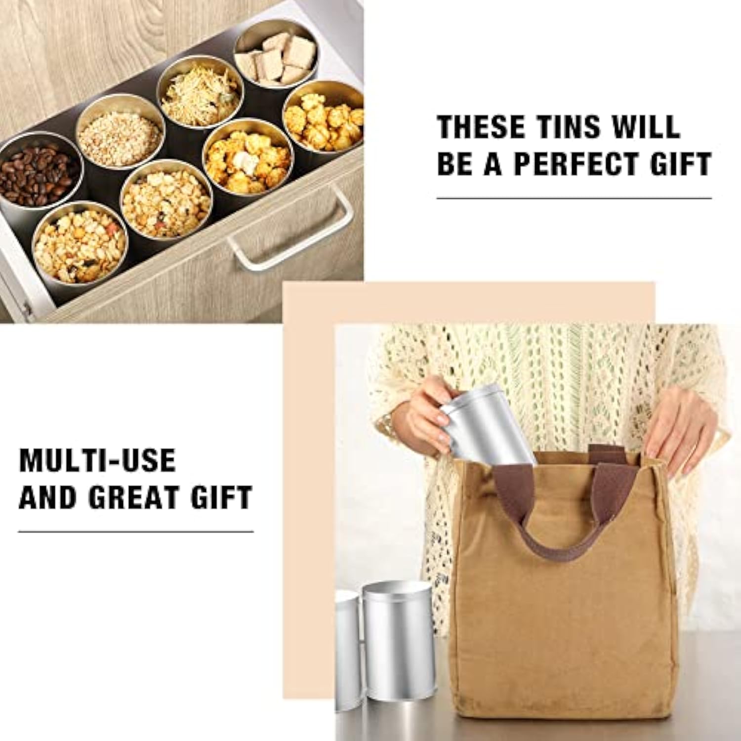 空の小さな丸い金属製のコーヒー缶は、紅茶用です